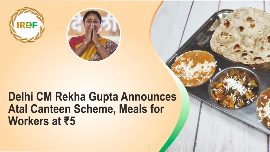 Delhi CM Rekhi Gupta Announces Atal Canteen Scheme, Meals for Workers at ₹5