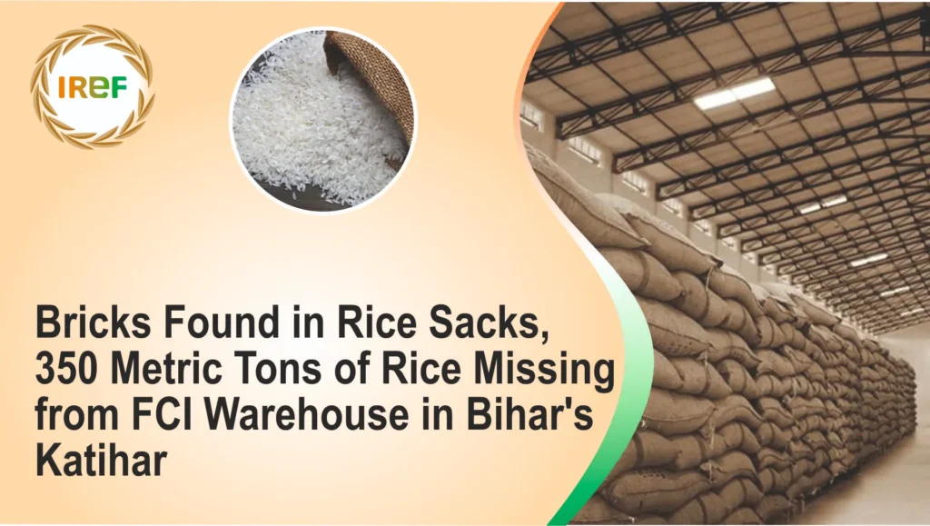 Rice Black Marketing Case 350 MT Rice Missing, Bricks Found Rice Sacks in FCI, Bihar