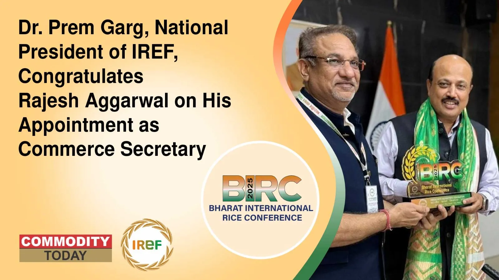 Dr. Prem Garg, National President of IREF, Congratulates Rajesh ...
